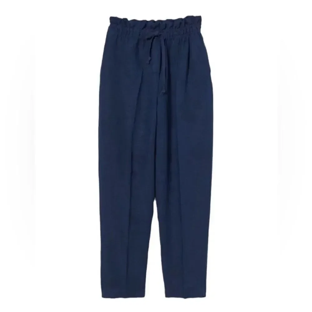H&M Blue Linen Blend Pants(Size Small)